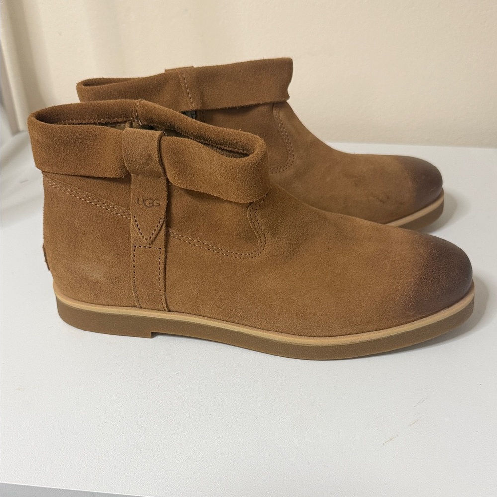 UGG Chestnut Suede Fold-Over Boots